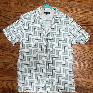 Ted Baker Linen Geometric Button-Down, size 1 (small)